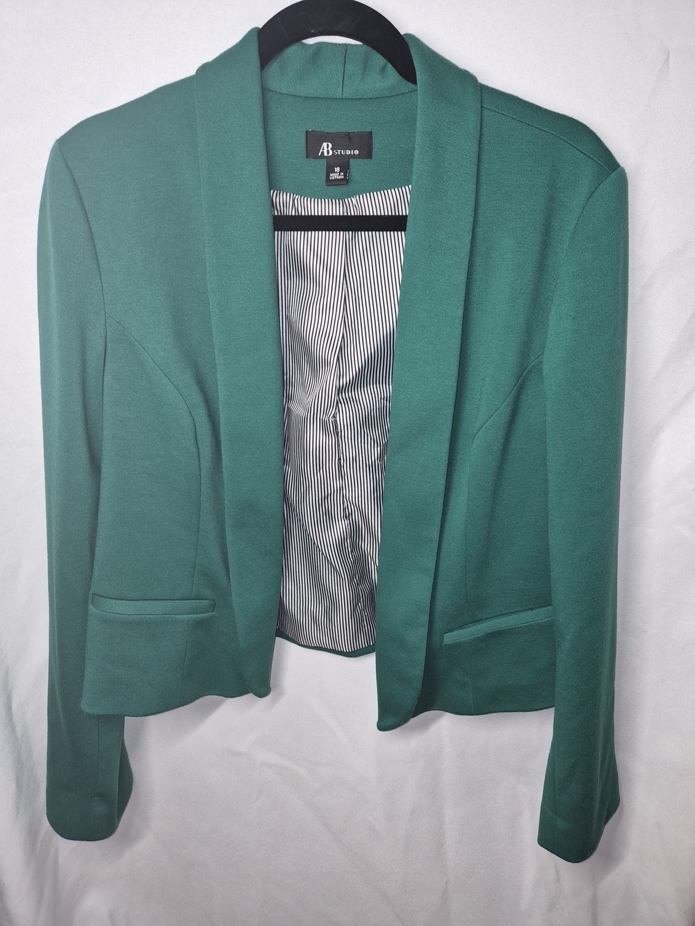 AB Studio Teal Open-Front Women's Blazer
